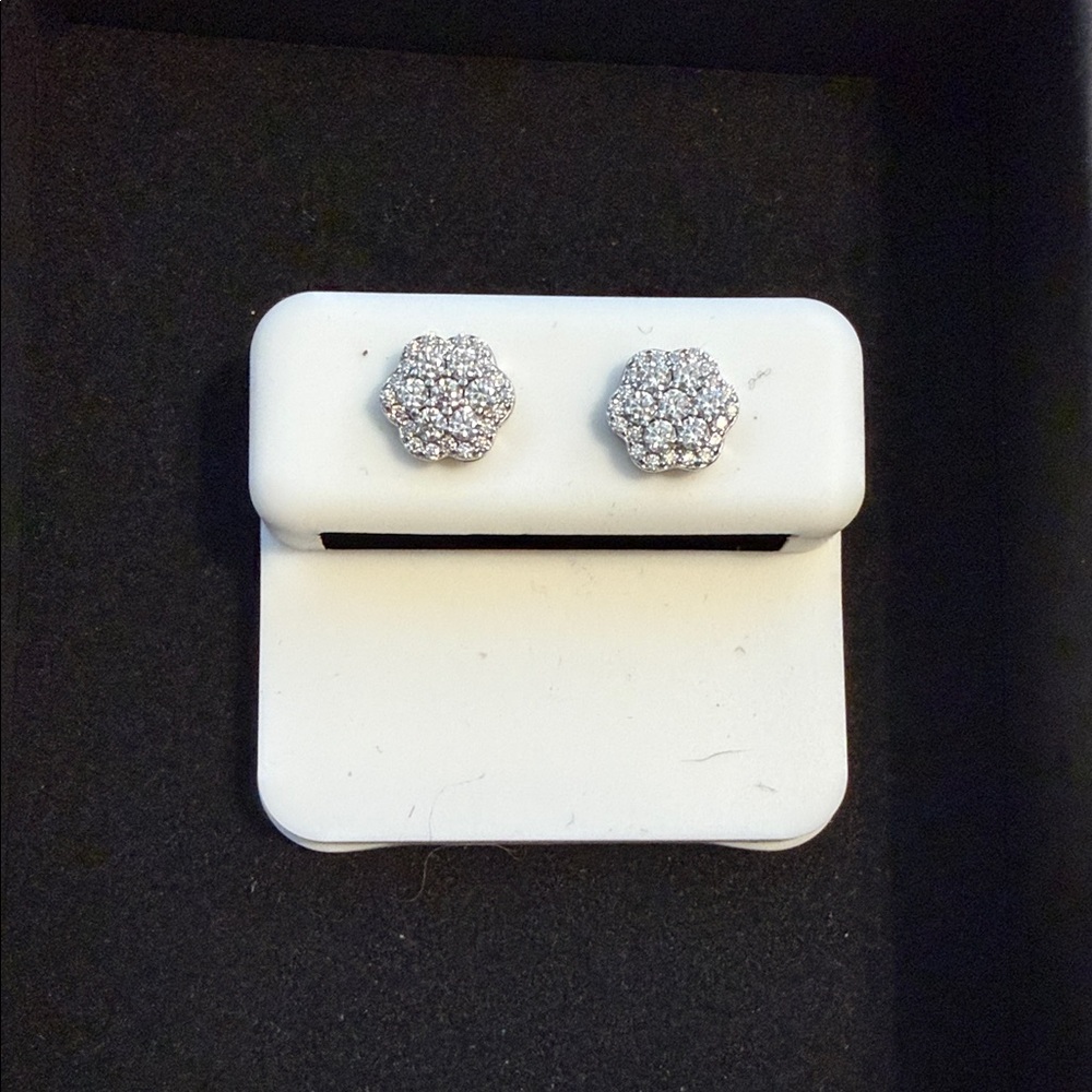 Dazzling Silver Cluster Earrings